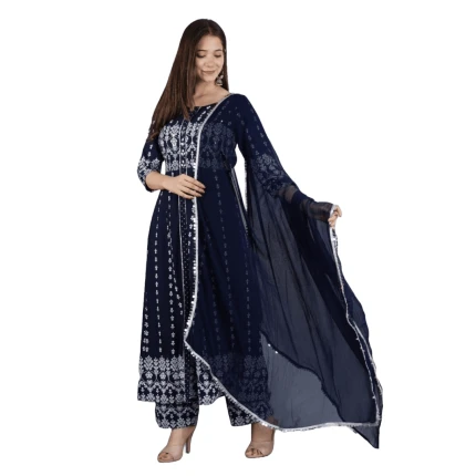 Blue Anarkali suit