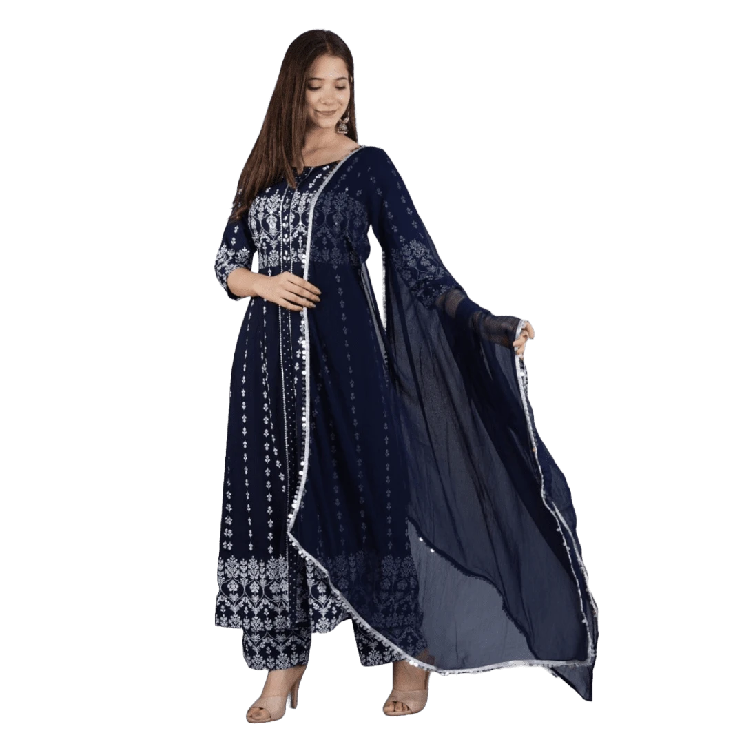 Blue Anarkali suit
