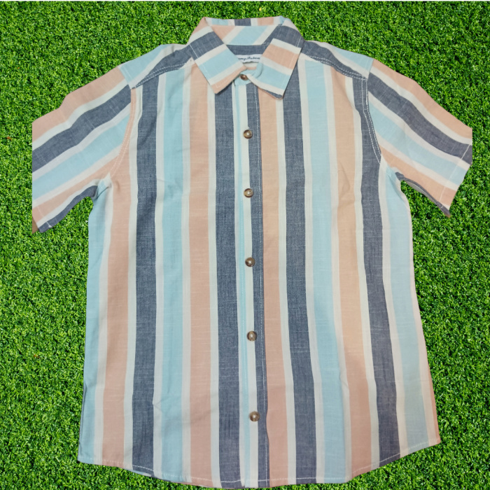 Boys Striped Half Sleeve Shirt