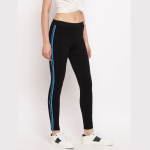 Elasticated-Waistband-Slim-Jeggings-with-Blue-side-strip