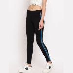 Elasticated-Waistband-Slim-Jeggings-with-Blue-side-strip