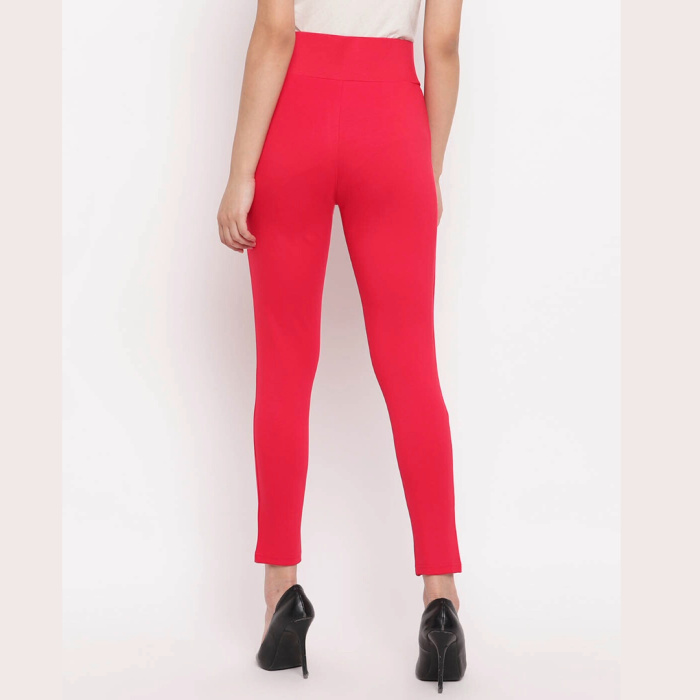 High Rise Slim Jegging red colour