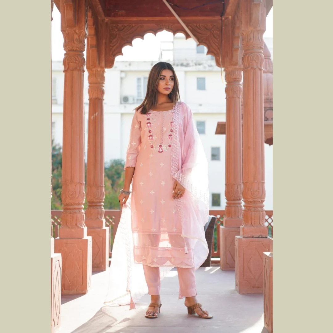 Silk-Partywear-Suit-with-organza-Dupatta