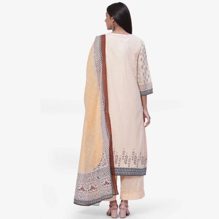 BEIGE COTTON STRAIGHT KURTA