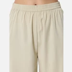 Beige colour Relaxed Fit Crepe Trousers