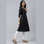 Black-Bock-Pleated-Embroidered-kurta