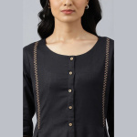 Black-Bock-Pleated-Embroidered-kurta