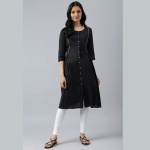 Black-Bock-Pleated-Embroidered-kurta