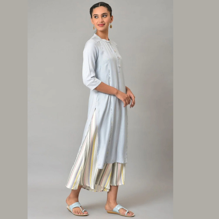 Blue Straight Summer kurta