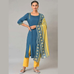 Blue Thread Embroidered kurta