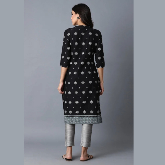 Branded-Black-Printed-Straight-kurta