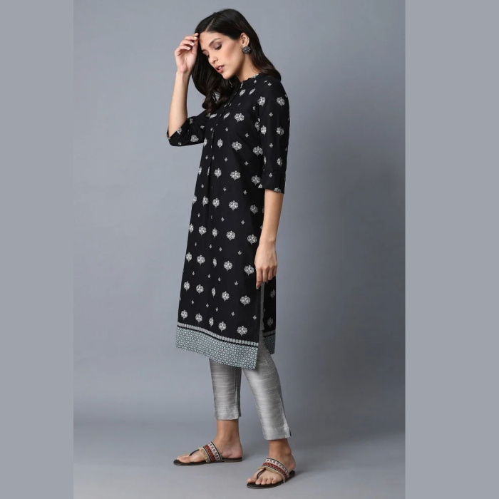 Branded-Black-Printed-Straight-kurta