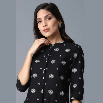 Branded-Black-Printed-Straight-kurta