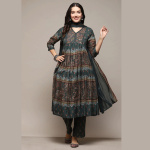 DARK-GREEN-VOILE-ANARKALI-KURTA-PANT-SUIT-SET