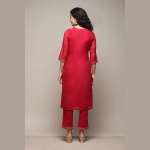 FUCHSIA-POLY-COTTON-STRAIGHT-KURTA-PANT-SUIT-SET