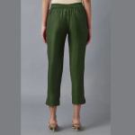 Green Festive Straight Trouser