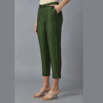 Green Festive Straight Trouser