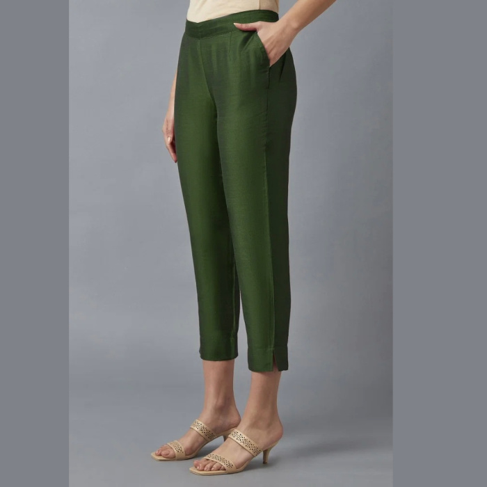 Green Festive Straight Trouser