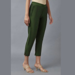 Green Festive Straight Trouser