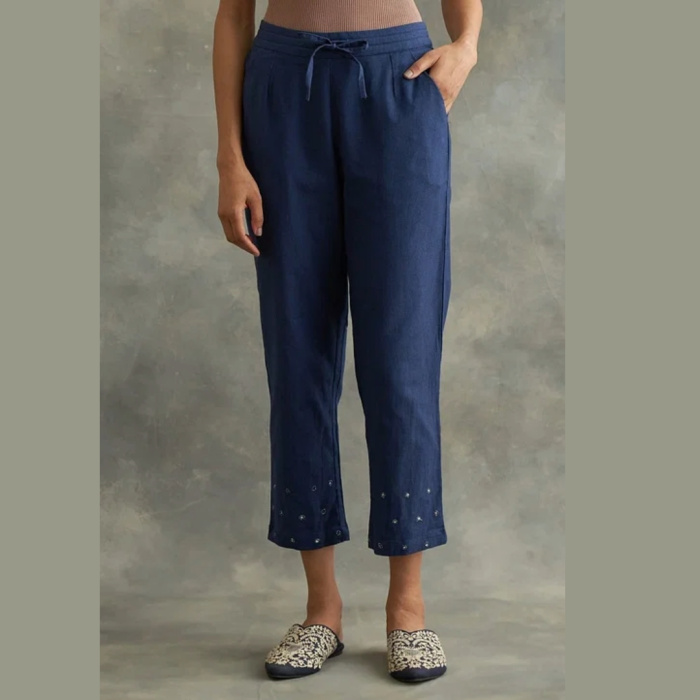 Indigo-Solid-Straight-Pants