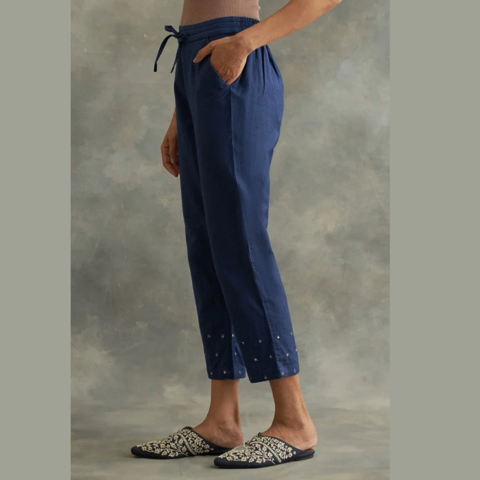 Indigo-Solid-Straight-Pants