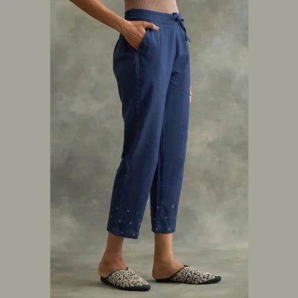 Indigo-Solid-Straight-Pants