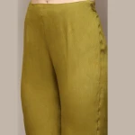LIME GREEN RAYON STRAIGHT EMBROIDERY KURTA SLIM PANT SUIT SET