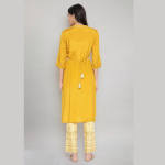 Mustard-Mandarin-Collar-Foil-Print-Straight-kurta