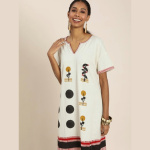 Off-White-Black-Wild-Tribe-Printed-Sustainable-A-Line-Dress-with-Thread-Work