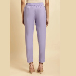 Purple Solid Slim Pants