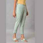 Sea Green Straight Fit Trouser Pants