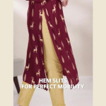 Women Maroon Ethnic Motifs Printed Kurta