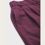 Women Burgundy Pure Cotton Pleated Trousers