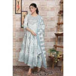 Women Cotton Rayon Kurta Pant Dupatta Set