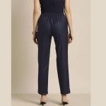 Women-Navy-Blue-Textured-Trousers