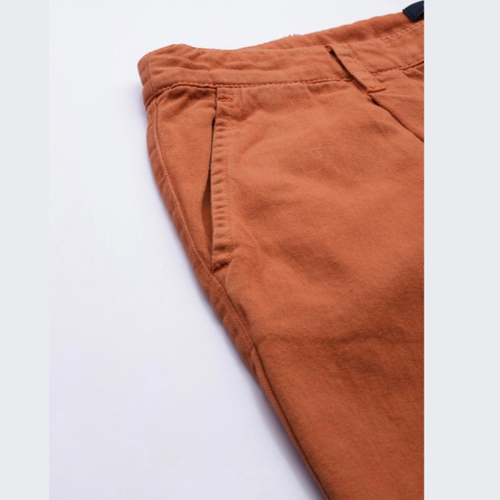 Women-Rust-Brown-Pleated-Barrel-Leg-Trousers