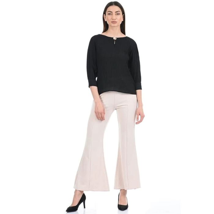 Women-Solid-Cream-Trouser