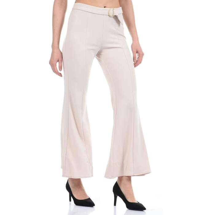 Women-Solid-Cream-Trouser