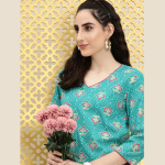 Women Ethnic Motifs Printed Straight Rozana Kurta