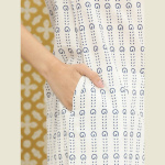 Women White & Navy Blue Ethnic Motifs Printed Rozana Kurta