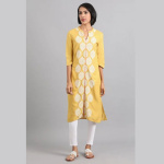 Yellow-Mandarin-Neck-Printed-kurta