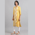 Yellow-Mandarin-Neck-Printed-kurta