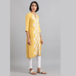 Yellow-Mandarin-Neck-Printed-kurta