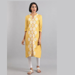 Yellow-Mandarin-Neck-Printed-kurta