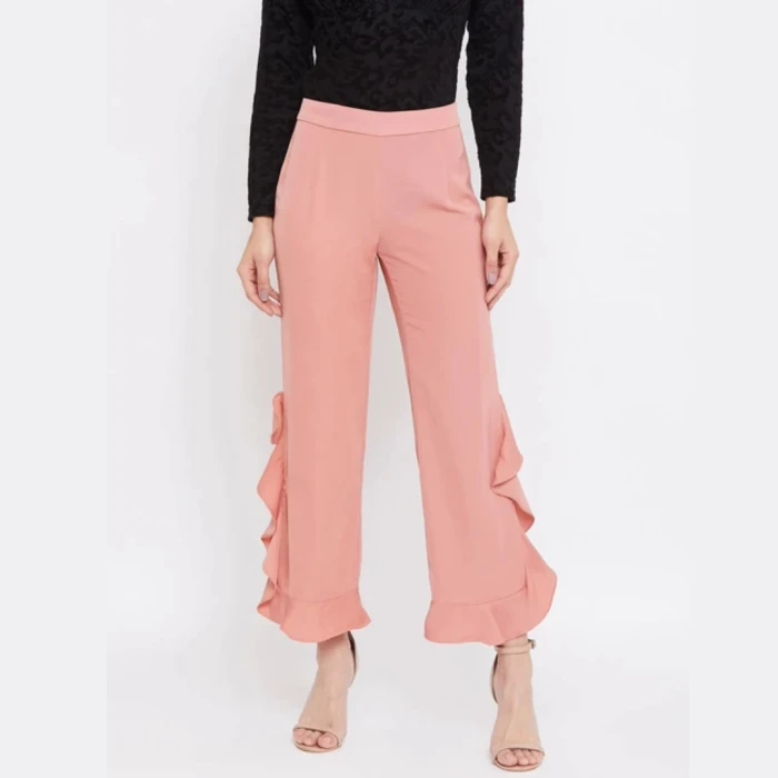 peach regular fit pants