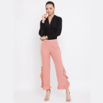 peach regular fit pants