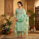 Sea Green Pure Cotton 3 Pcs Suit for Women