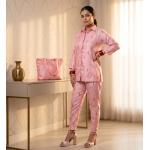 Digital Print Pink Colour Cotton Coord Set