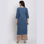 BLUE RELAXED KURTA PALAZZO SUIT SET