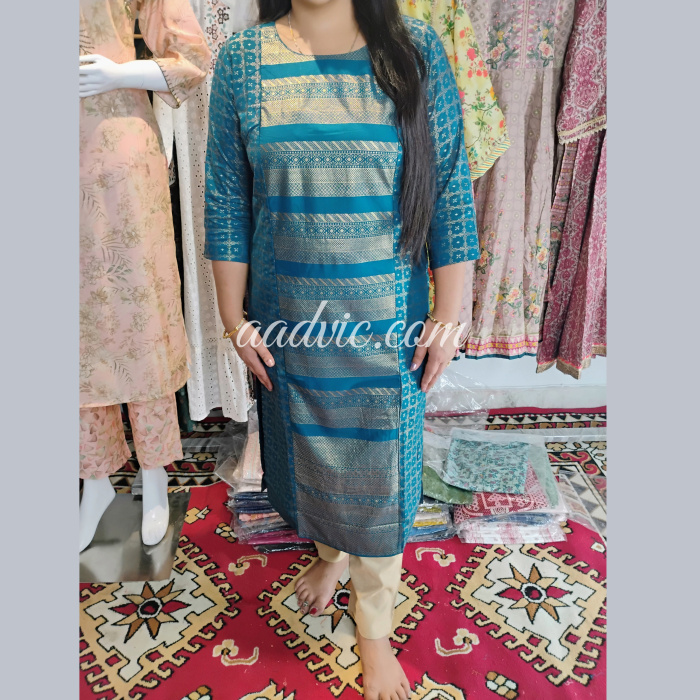 Blue Colour Cotton Kurti